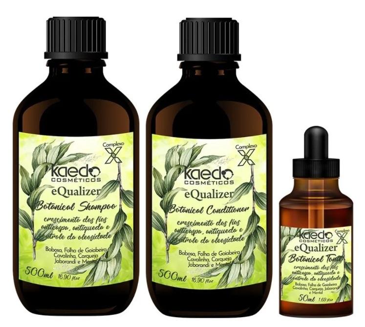 Kaedo Home Care Equalizer Botanical X Complex Anti Hair Dandruff Treatment Kit 3 Itens - Kaedo