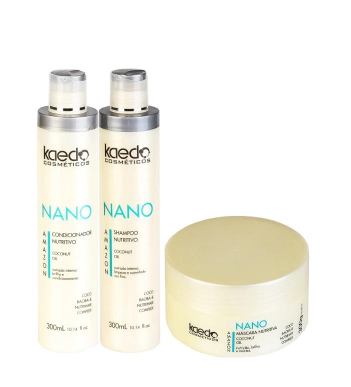 Kaedo Home Care Nourishing Shine Softness Nano Amazon Coconut Oil Hair Kit 3 Itens - Kaedo