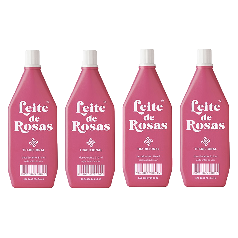 Leite de ROSAS 310ml Roses Milk Body Deodorant 10.48 Fl Oz (Pack of 4)