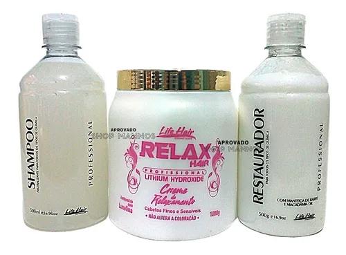 Life Hair Brazilian Keratin Kit Relaxation Lithium Relax Hair Professional Life Hair 1k - Life Hair