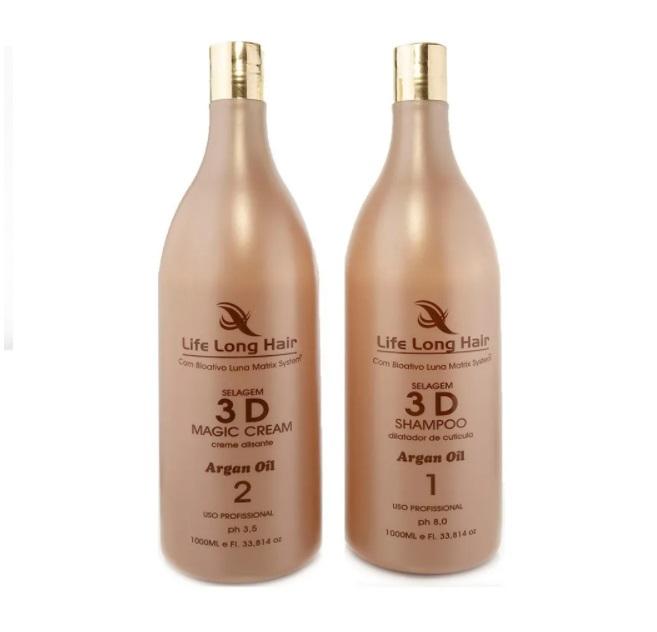 Life Long Hair Brazilian Keratin Treatment 3D Sealing Magic Cream Thermal Sealing Luna Matriz Kit 2x1L - Life Long Hair