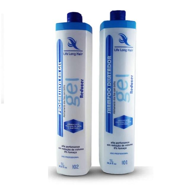 Life Long Hair Brazilian Keratin Treatment Progressive Gel Treatment Volume Reducer Alignment Kit 2x1L - Life Long Hair