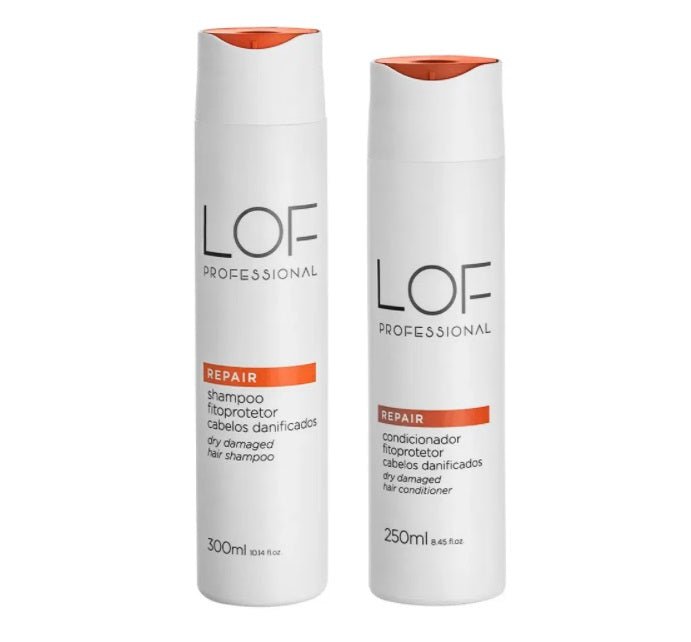 LOF Professional Shampoo & Conditioner Dry Damaged Hair Treatment Repair Fito Protector Kit 2 Itens - LOF Professional