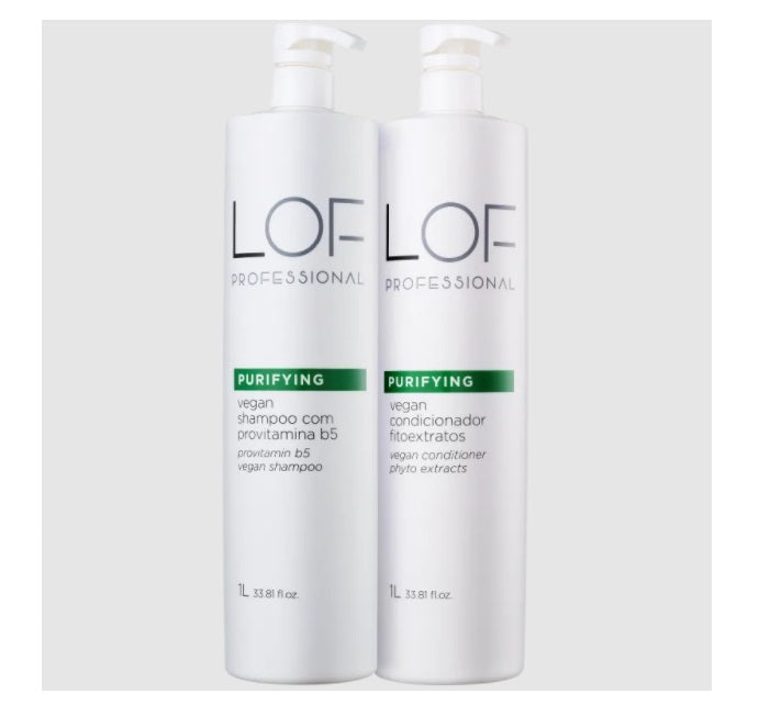 LOF Professional Shampoo & Conditioner Purifying Vegan Moisturizing Revitalizing Hair Treatment Kit 2x1L - LOF Professional