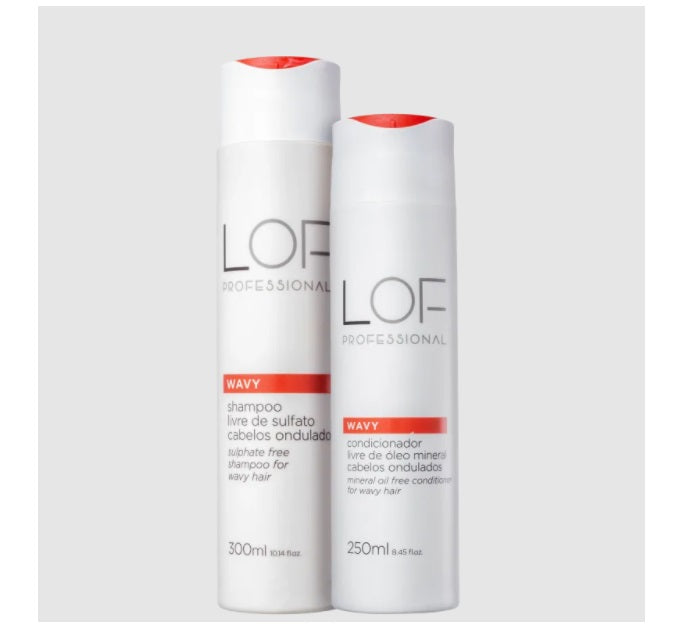 LOF Professional Shampoo & Conditioner Wavy Curly Hair Definition Softness Shine Treatment Kit 2 Itens - LOF Professional