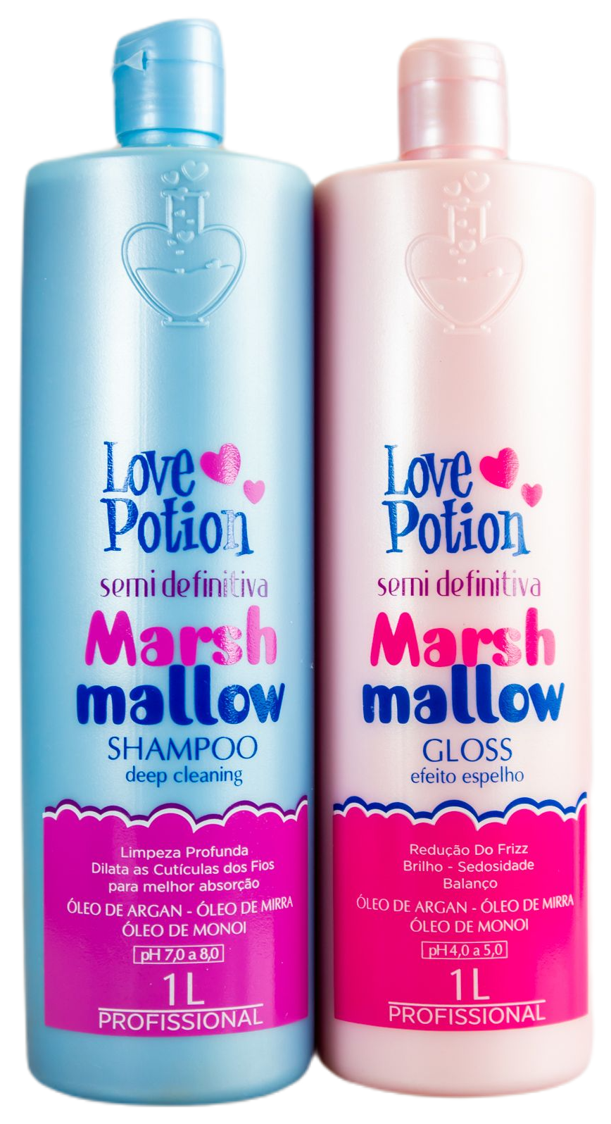 Love Potion Brazilian Keratin Treatment Semi Definitive Marshmallow Progressive Argan Mirra Monoi 2x1L - Love Potion
