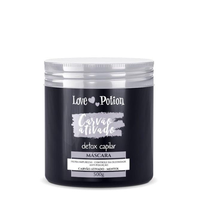 Love Potion Hair Mask Carvão Activated Charcoal Detox Menthol Oil Control Mask 500g - Love Potion