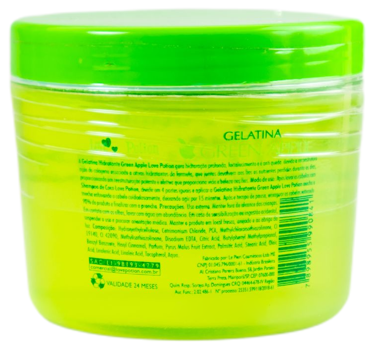 Love Potion Hair Mask Hydrating Gelatine Green Apple Jelly Hair Treatment Mask 300g - Love Potion