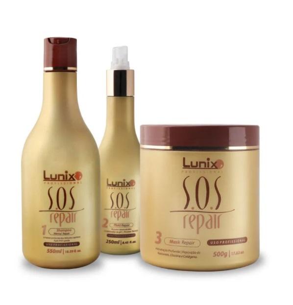 Lunix Home Care SOS Repair Hair Detox 10 in 1 Vitamins Moisturizing Treatment Kit 3 Prod. - Lunix