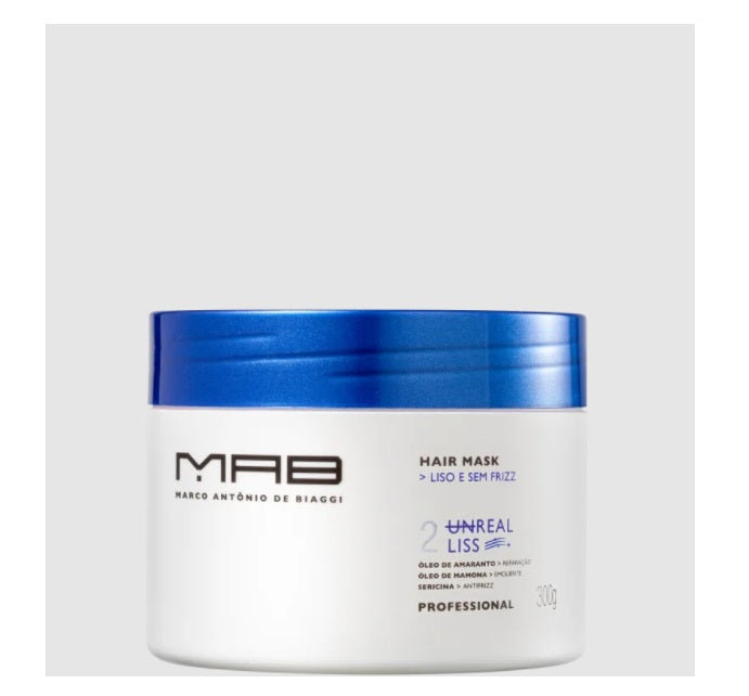 MAB Hair Care Unreal Liss Frizzy Hair Friz Control Smooth Oils Blend Treatment Mask 300g - MAB