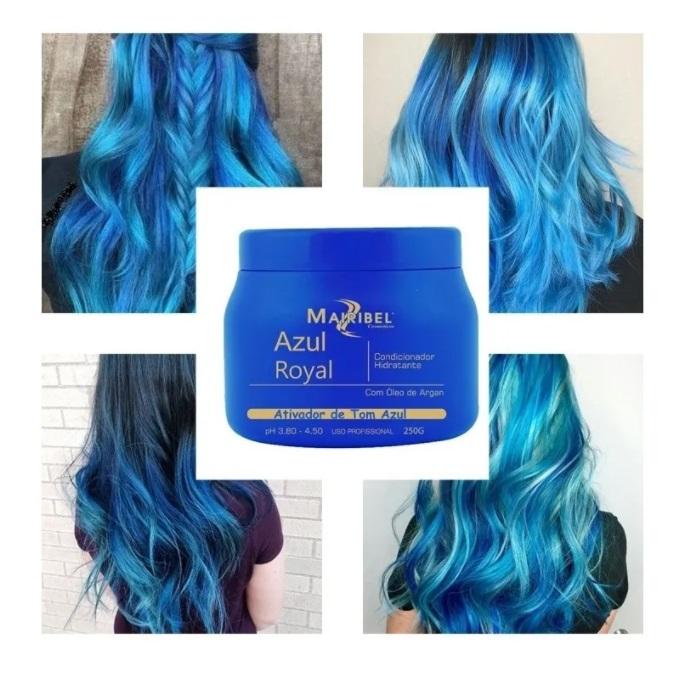 Mairibel Hair Mask Royal Blue Moisturizing Conditioning Argan Tinting Hair Mask 250g  - Mairibel