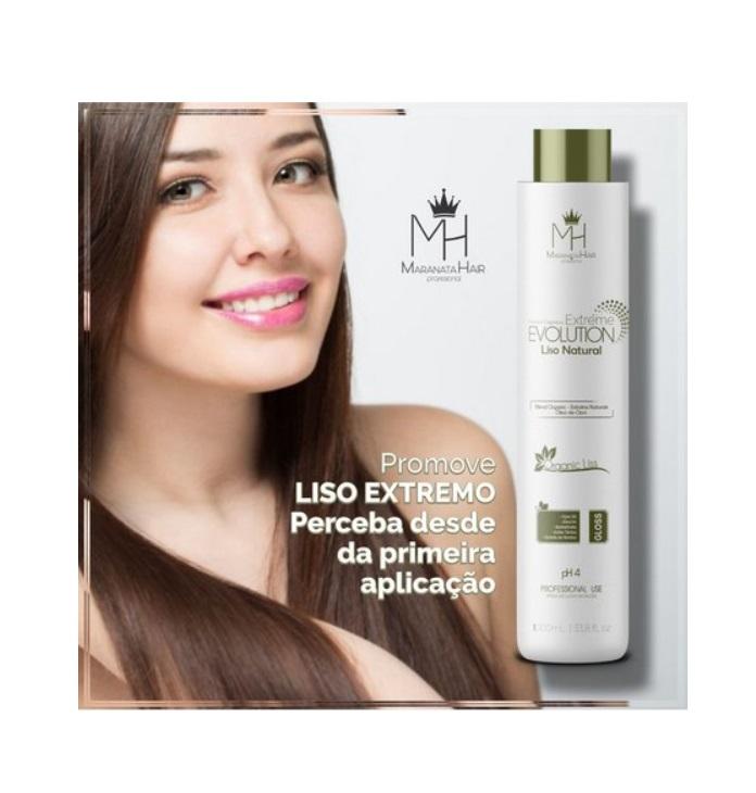 Maranata Hair Brazilian Keratin Treatment Extreme Evolution Organic Progressive Brush Natural Smooth 1L - Maranata Hair