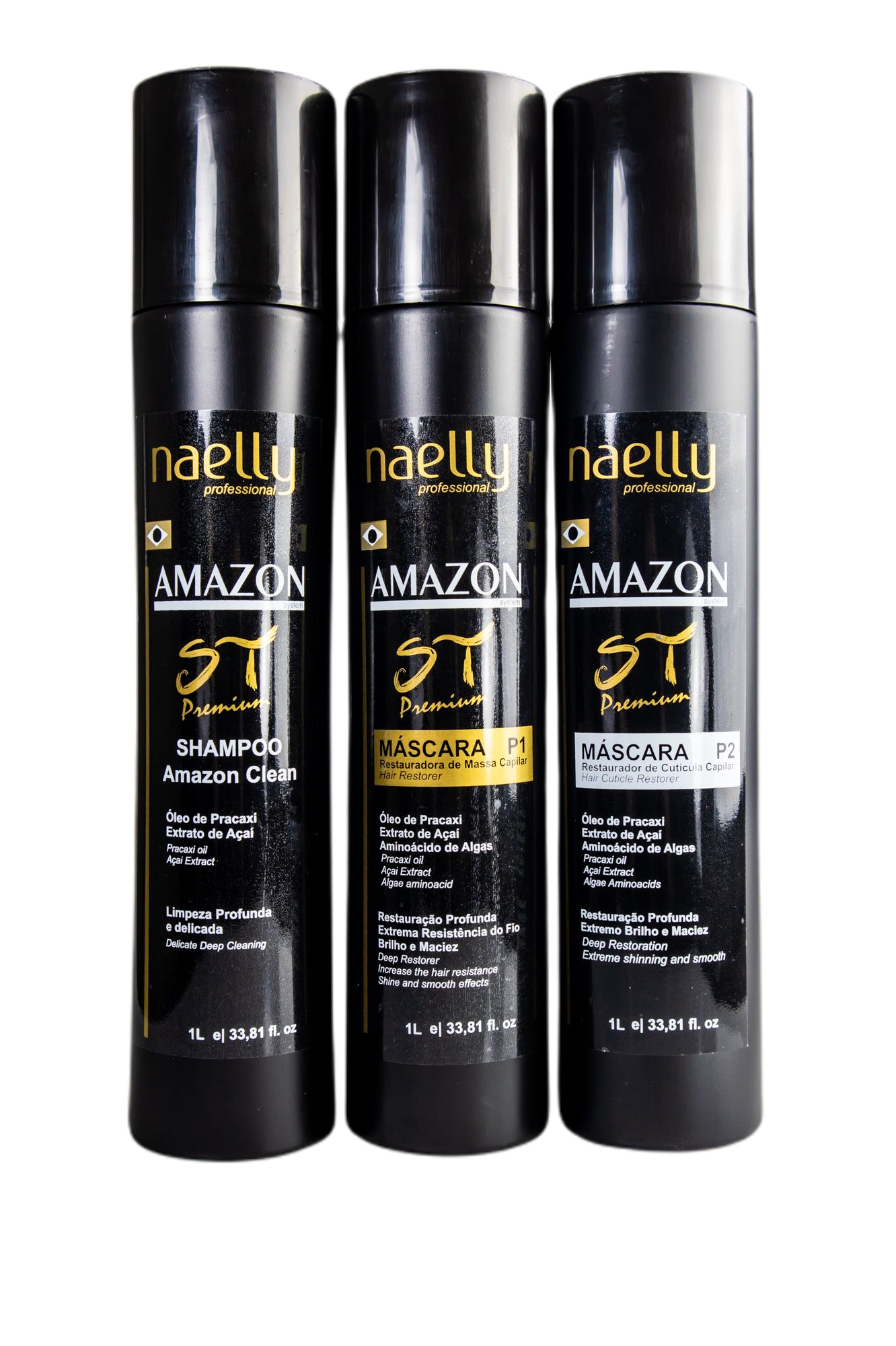 Naelly Brazilian Keratin Treatment Hair Streigh Blowout Protein Amazon Premium ST 3x1000ml - Naelly