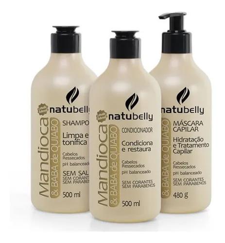 Natubelly Salon Lines Hydration Capillary Cassava Baba Okra Shampoo Condh Mask - Natubelly