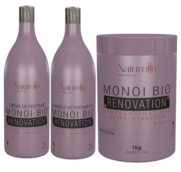 Naturelle Hair Treatment Naturelle Monoi Bio Renovation Kit 3x 1L / 3x 33.8 fl oz