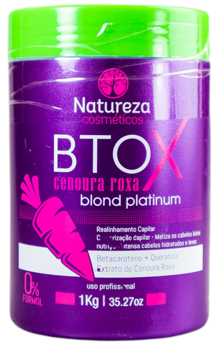 Natureza Cosmetics Brazilian Keratin Treatment Professional Keratin Treatment Purple Carrot Btox Blond Platinum 1kg - Natureza