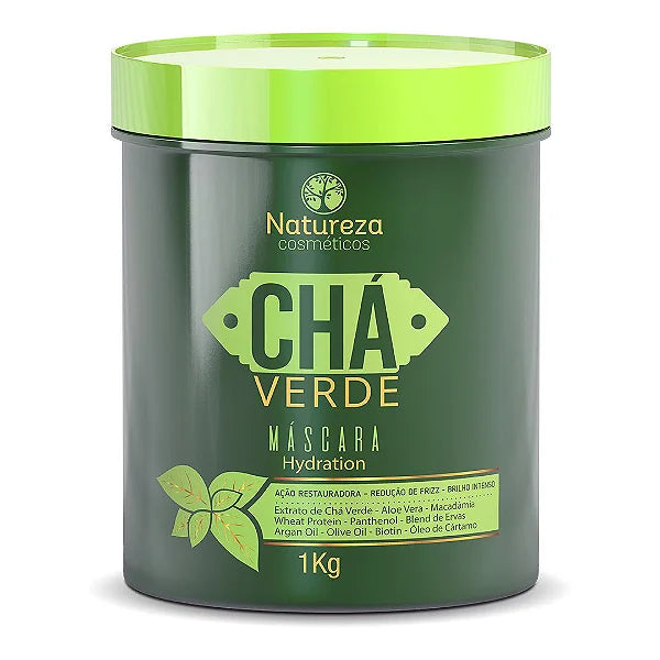 Natureza Cosmetics Hair Mask Green Tea Hydration Anti Frizz Intense Shine Restore Mask 1Kg - Natureza Cosmetics