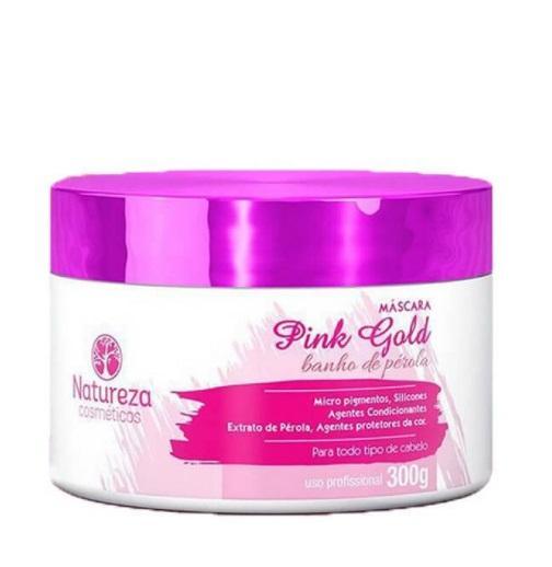 Professional Brazilian Hair Treatment Pink Gold Pearl Bath Mask 300g - Natureza