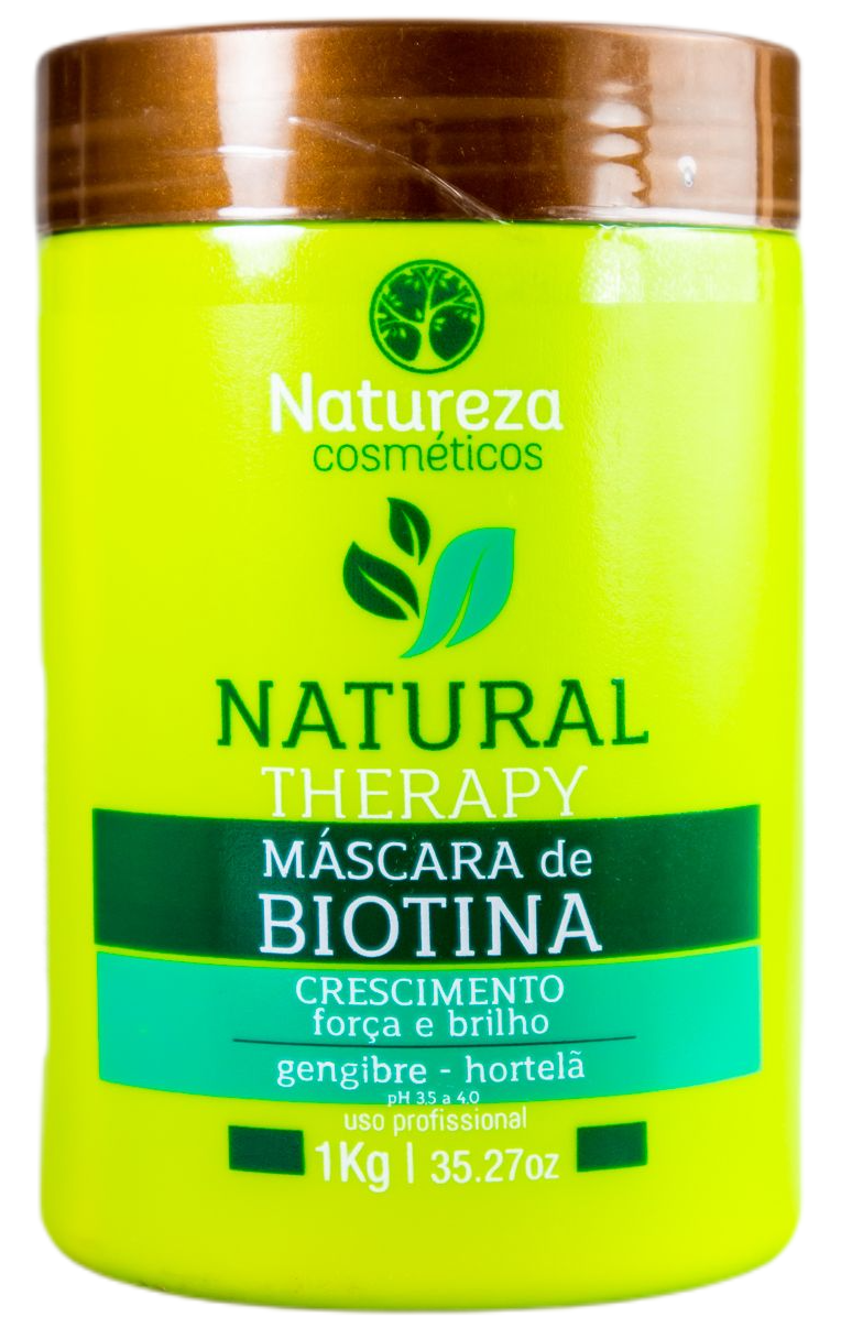 Natureza Cosmetics Hair Mask Professional Natural Therapy Organic Biotin Mint Ginger Mask 1Kg - Natureza