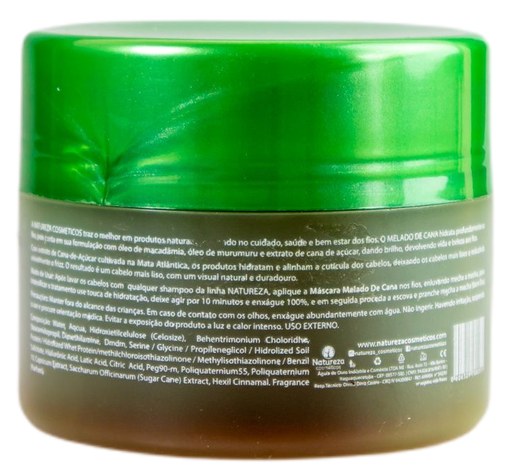 Natureza Cosmetics Hair Mask Sugarcane Molasses Hydrating Melado de Cana Treatment Hair Mask 300g - Natureza