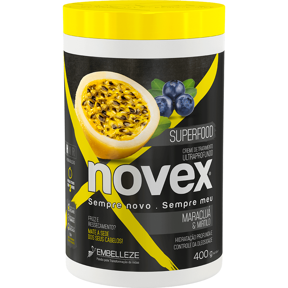 Novex Treatment Cream Novex Treatment Cream Surfood Passion Fruit And Blueberry 400g