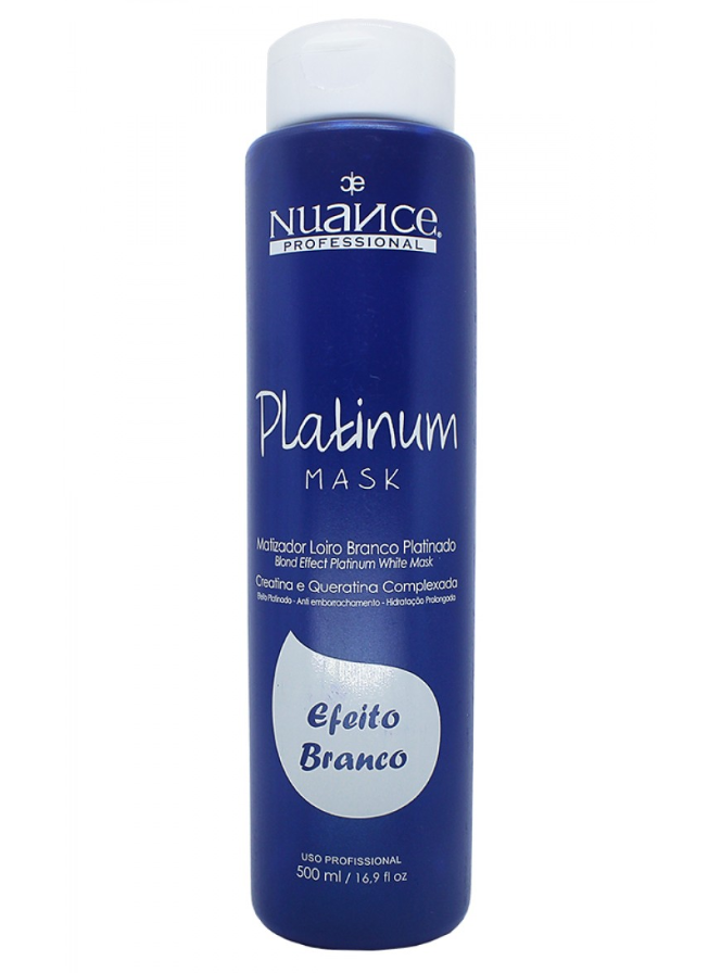 Nuance Hair Mask Brazilian Treatment Blond Effect Platinum White Hair Mask Toning 500ml - Nuance