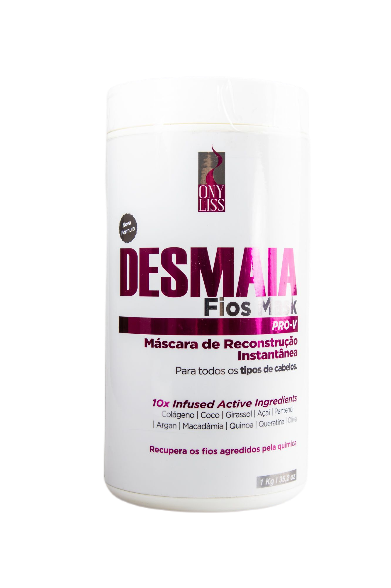 Ony Liss Brazilian Keratin Treatment Desmaia Fios Hair Faints Instant Reconstruction 10x Active Mask 1Kg - Ony Liss