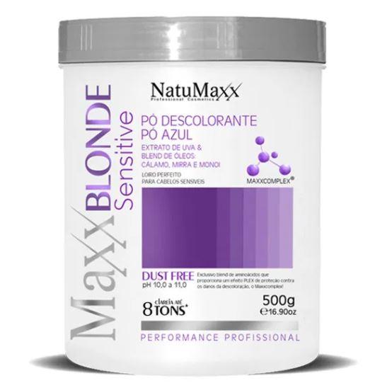Other Brazilian Keratin Treatment MaxxBlonde Sensitive Dust Free 8 Tones Blue Bleaching Powder 500g - Natumaxx