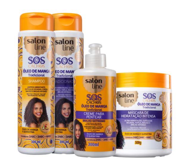Other Brazilian Keratin Treatment SOS Curls Mango Keratin Curly Wavy Treatment Moisturizing 4 Prod. - Salon Line