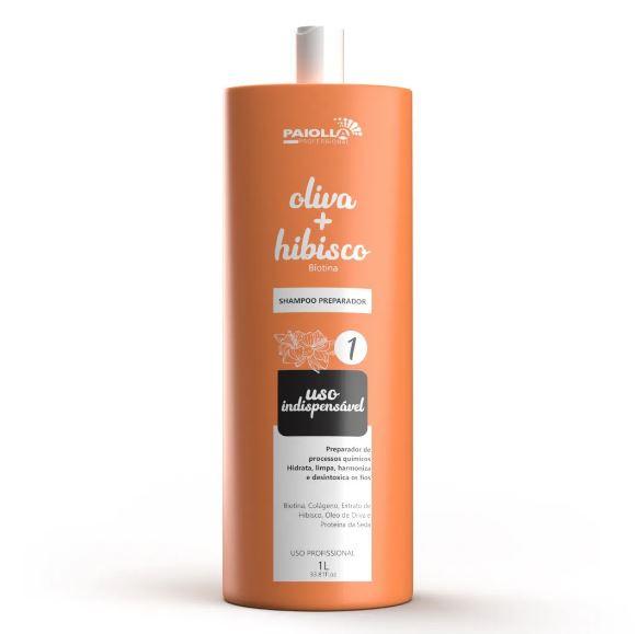 Biotin Collagen Indispensable Use Olive Hibiscus Preparer Shampoo 1L - Paiolla
