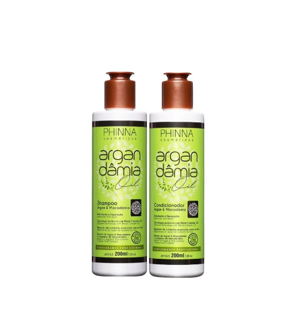Phinna Hair Care Argan Damia Oil Macadamia Reconstruction Softness Repair Hair Treatment Kit 2x200ml - Phinna