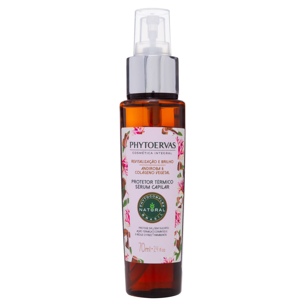 Phytoervas Curling Irons Phytoervas Thermal Protector Serum Capillary Revitalization and Glow Andiroba and 70ml Vegetable Collagen