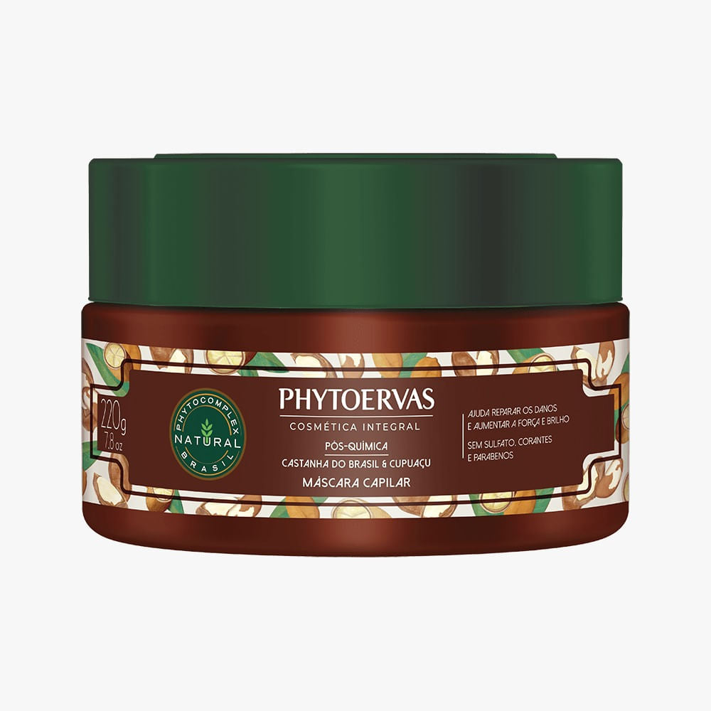 Phytoervas Hair Permanents & Straighteners Phytoervas Mask for Post Chemical Chemistry of Brazil and Cupuaçu 220g