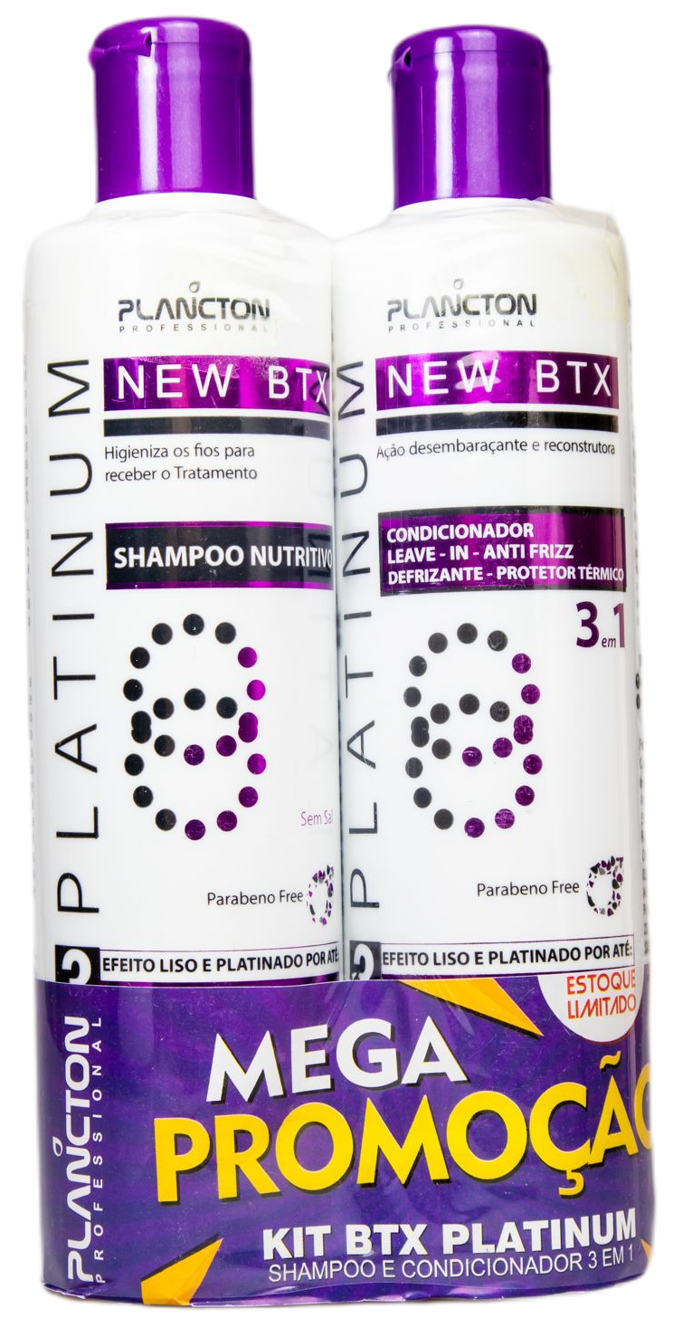 Plancton Professional Brazilian Keratin Treatment Formol Free Volume Reduction Deep Hair Mask  Platinum Blond 2x250ml - Plancton Professional