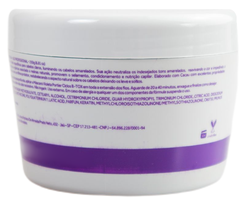 Portier Brazilian Hair Treatment Ciclos B-Tox Volume Control Violet Shine Malleabillity Mask 250g - Portier