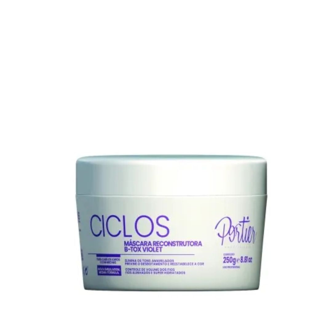 Portier Brazilian Hair Treatment Ciclos B-Tox Volume Control Violet Shine Malleabillity Mask 250g - Portier