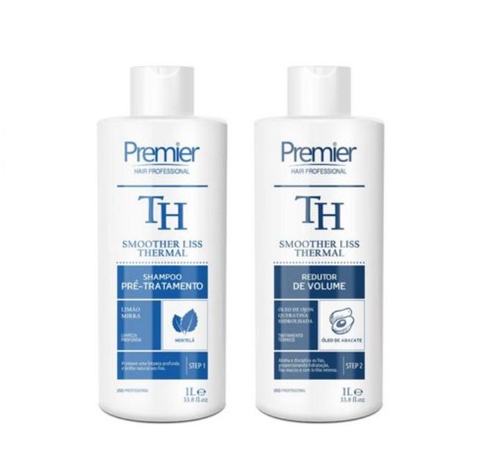 Premier Hair Brazilian Keratin Treatment Liss Thermal Volume Reducer Mint Avocado Oil Treatment Kit 2x1L - Premier Hair