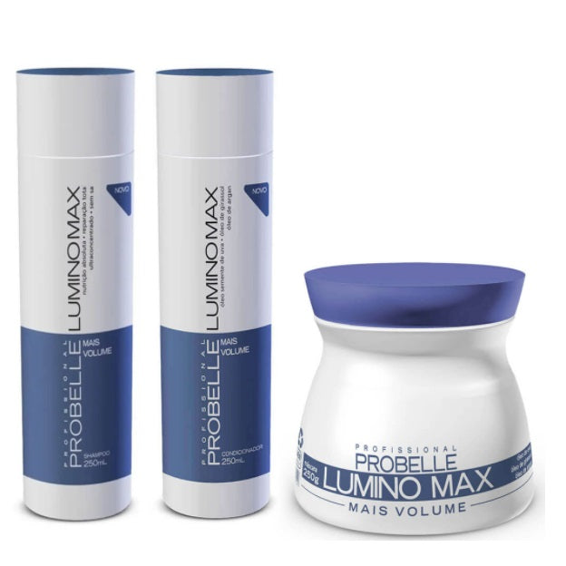 Probelle Hair Care Kits Lumino Max More Volume Hair Home Care Daily Treatment Kit 3 Itens - Probelle