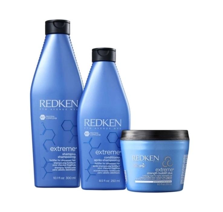 Redken Brazilian Keratin Treatment Extreme Builder Strengthening Fortifier for Distressed Hair Kit 3 Itens - Redken