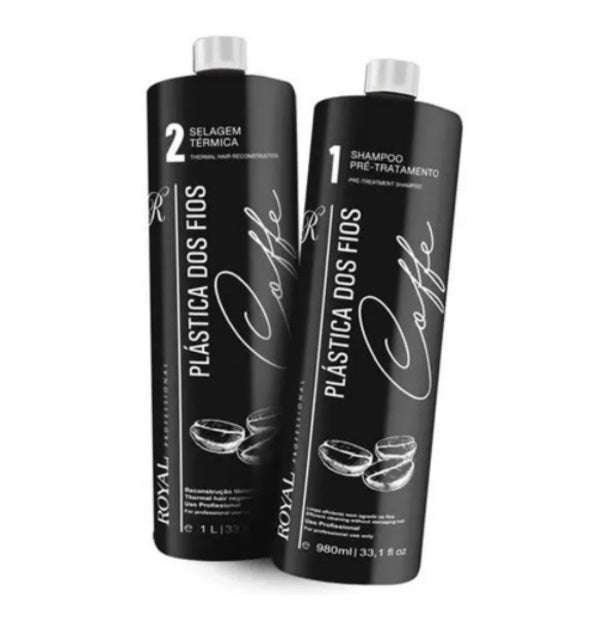 Royal Professional Hair Straighteners Hair Plastic Coffee Straightening Thermal Sealing Kit 2 Itens - Royal Professional
