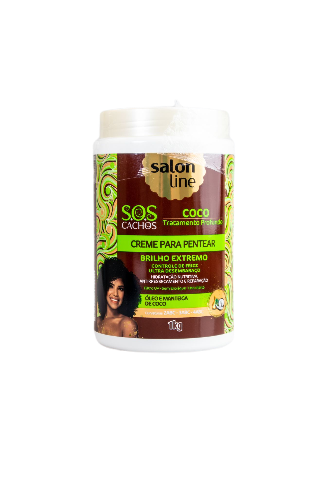 Salon Line Brazilian Keratin Treatment SOS Curls Coconut Wavy Curly Deep Treatment Combing Cream 1Kg - Salon Line