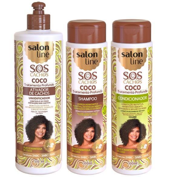 Salon Line Professional Home Care Treatment Kit SOS Coconut Curls 3 Products