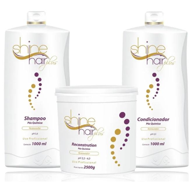 Shine Hair Brazilian Keratin Treatment Post Chemistry Deep Moisturizing Restore Treatment Kit 3 Itens - Shine Hair