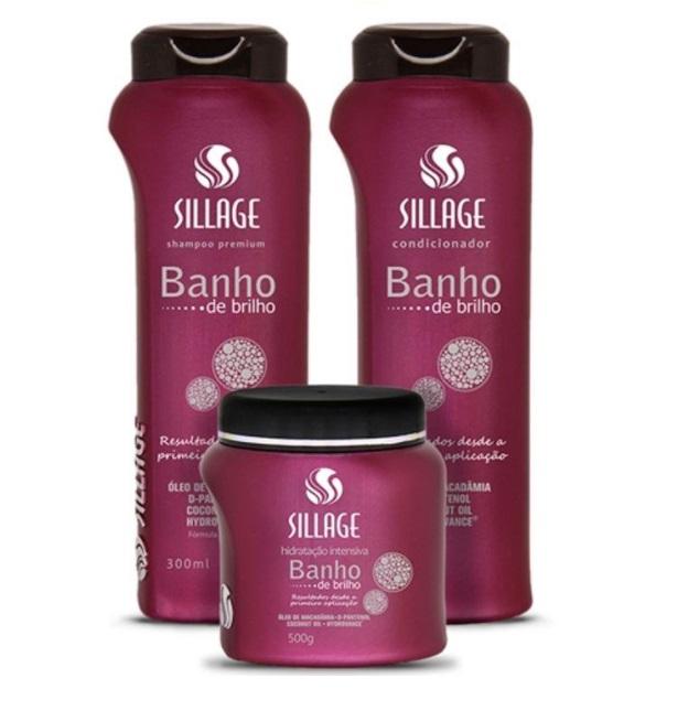 Sillage Home Care Shine Bath Premium Hair Healthy Hydration Treatment Kit 3 Products - Sillage