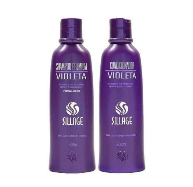 Sillage Home Care Violet Premium Blond Gray Hair Tinting Toning Treatment Kit 2x200ml - Sillage