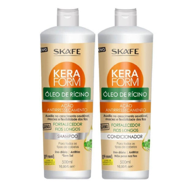 Skafe Shampoo & Conditioner Keraform Rícino Castor Oil Hair Treatment Kit 2x500ml - Skafe