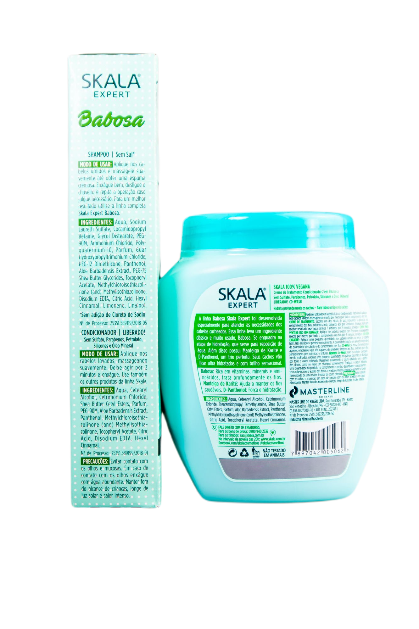 Skala Home Care Skala Expert Babosa Aloe Vera Curly Hair Hydration Shine Vegan Kit 3 Products - Skala