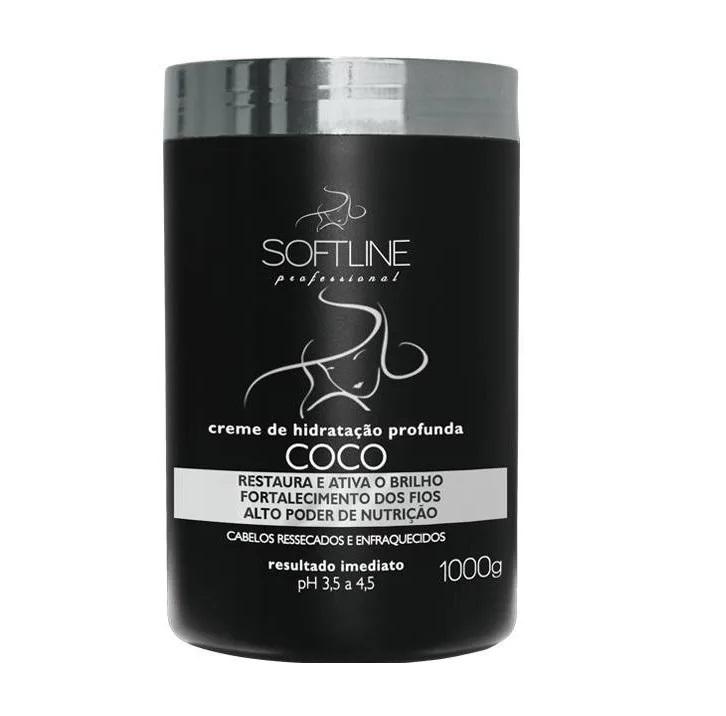 Soft Line Hair Mask Coconut Dry Brittle Hair Mousturizing Strenghtening Shine Mask 1Kg - Soft Line