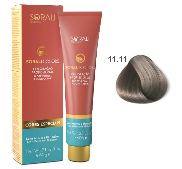 Sorali Coloring Sorali Professional Hair Dye Tinting Intense Grey Coloring Cream Gloss Effect 11.11 60G