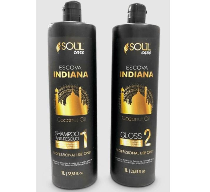 Soul Care Brazilian Keratin Treatment Indian Progressive Coconut Oil Hair Plastic Keratin Treatment Kit 2x1L - Soul Care